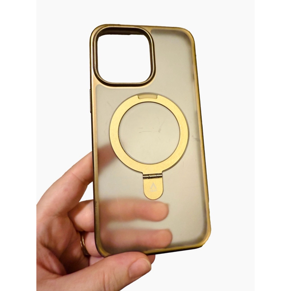 iPhone 14 Pro Max Clear Case Gold Stand for MagSafe - Picture 6 of 10